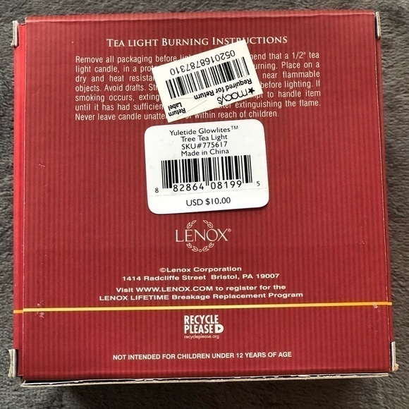 LENNOX for the holidays you’ll tide glow light tree tea like new - Picture 2 of 11
